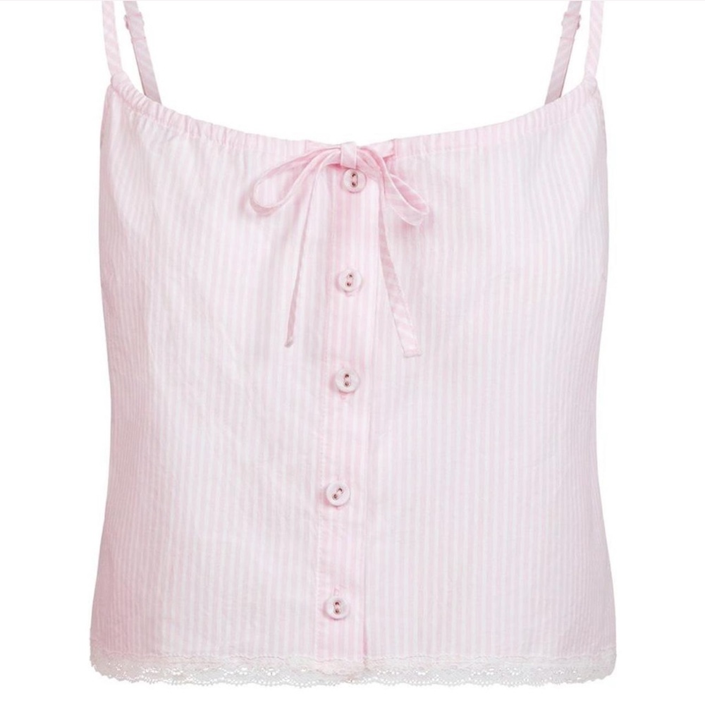 Skims Cotton Poplin Sleep Cami - Cherry Blossom Stripe 💗🍒 - Picture 6 of 7